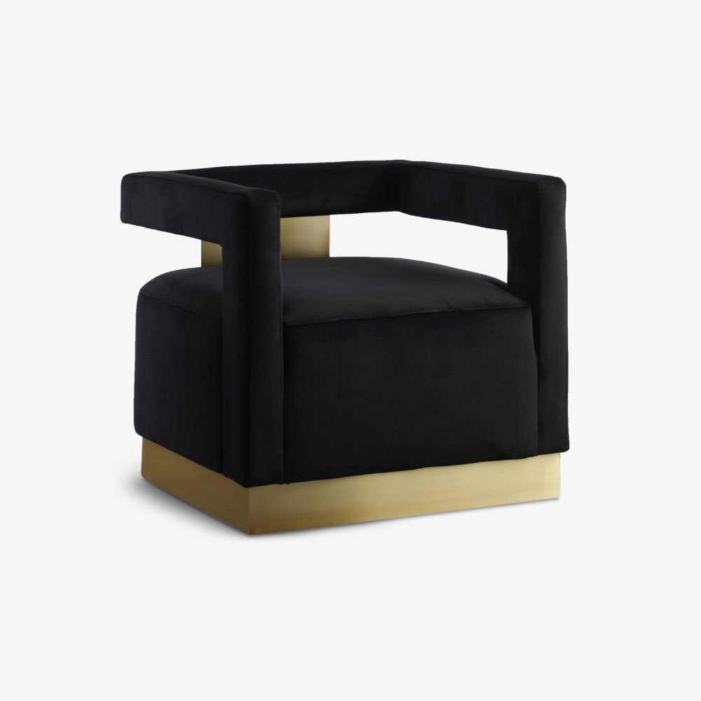 Black Accent Suede Chair